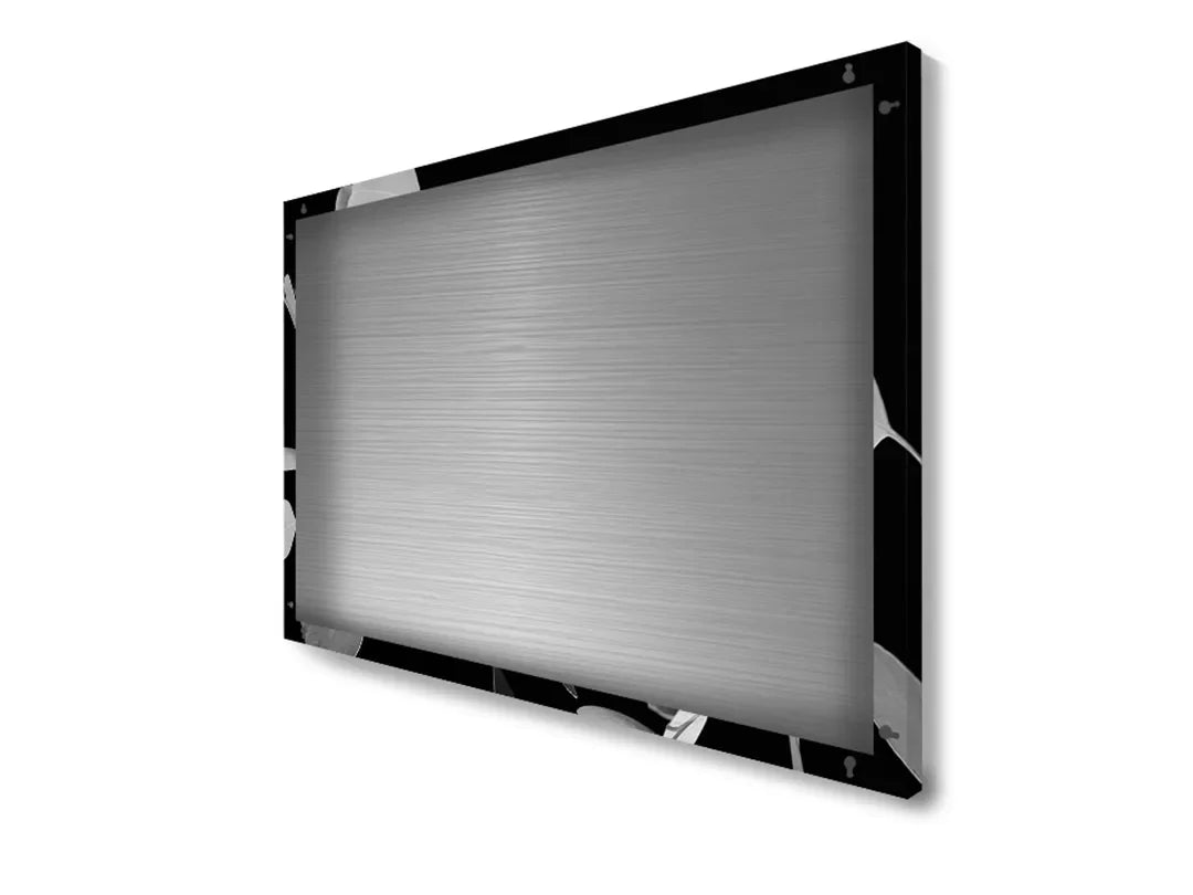 Stijlvol metalen magneetbord met minimalistische bladeren – droog uitwisbaar & magnetisch