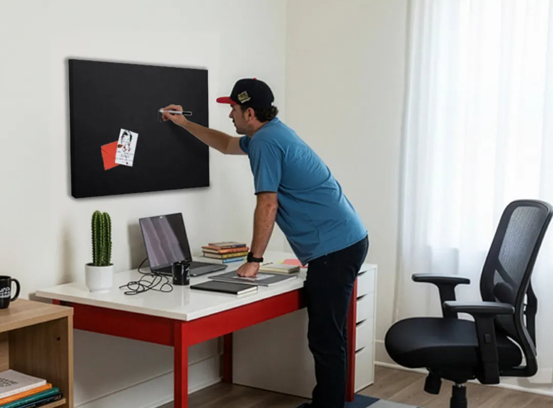 Stijlvol zwart metalen magneetbord voor elk interieur – droog uitwisbaar & magnetisch