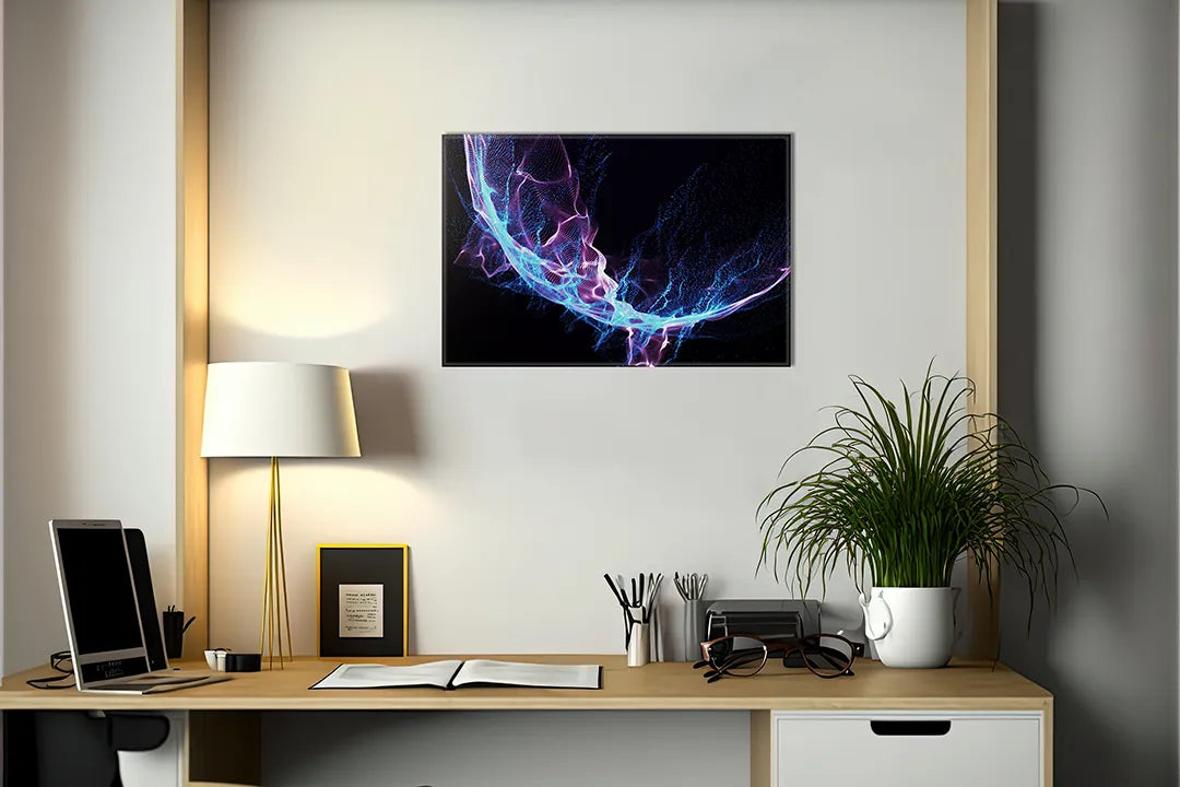 Metalen magneetbord met abstracte neon kunst – droog uitwisbaar & magnetisch