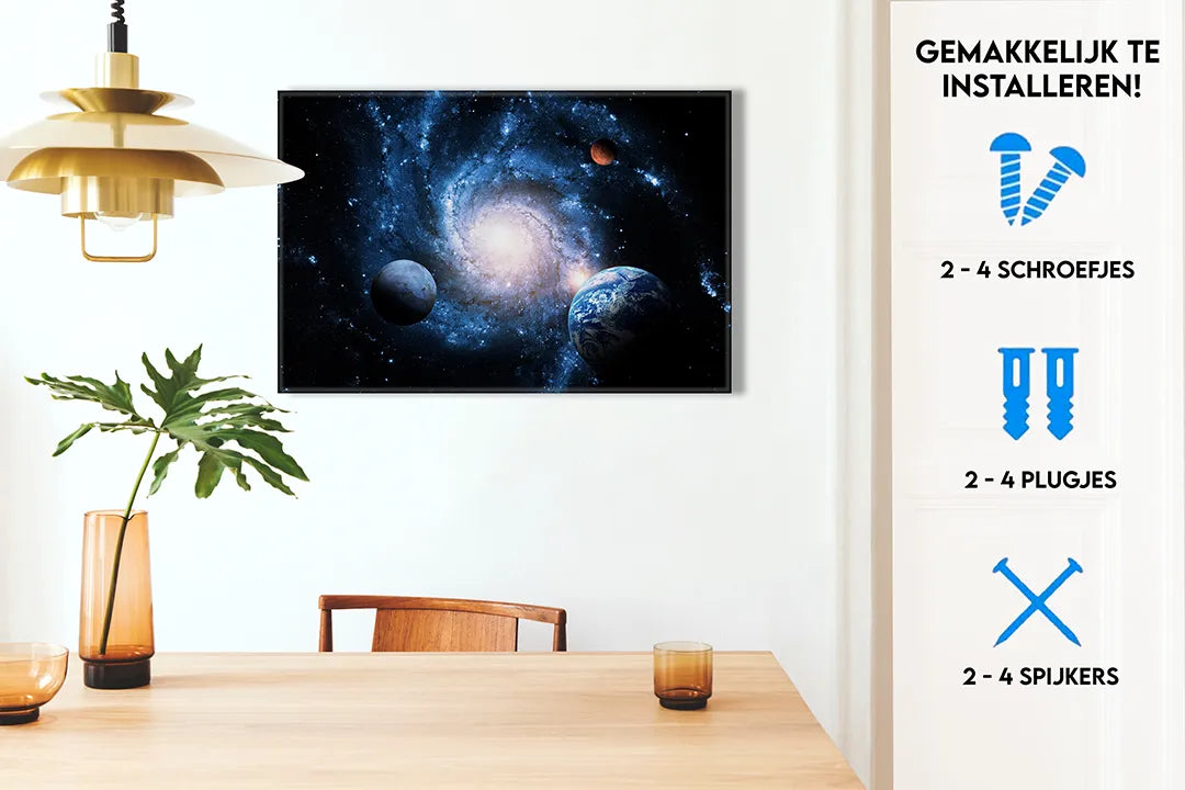 Metalen magneetbord met prachtige sterrenhemel – droog uitwisbaar & magnetisch