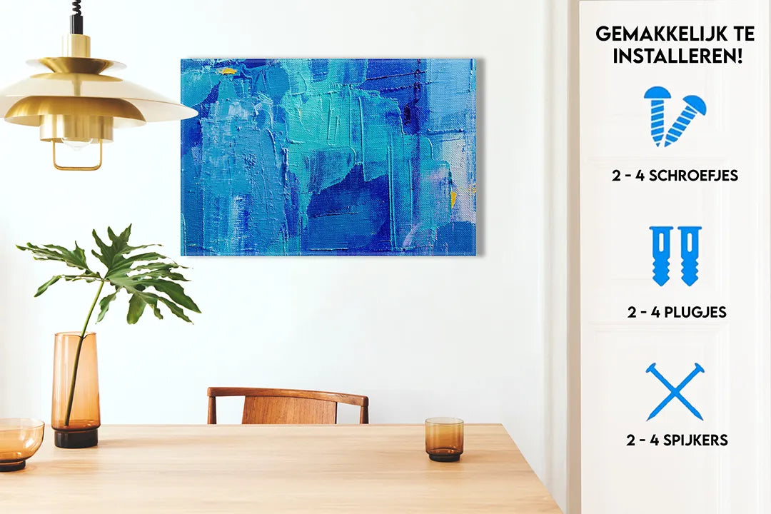 Metalen magneetbord in blauwtinten – droog uitwisbaar & magnetisch