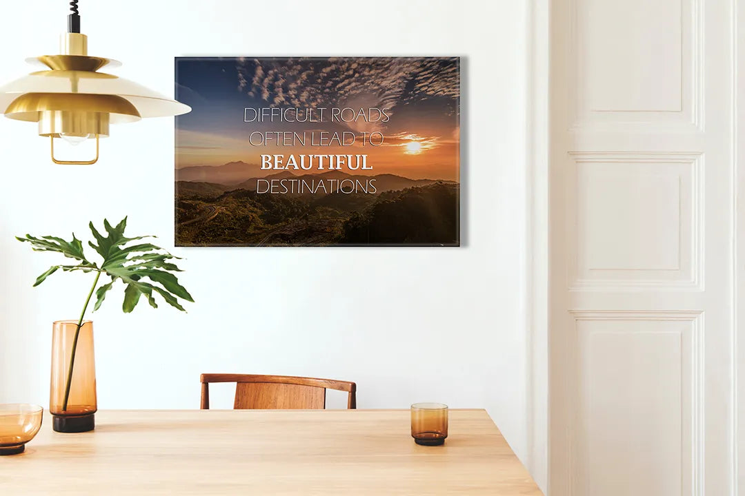 Metalen magneetbord met prachtige zonsondergang afbeelding - droog uitwisbaar & magnetisch
