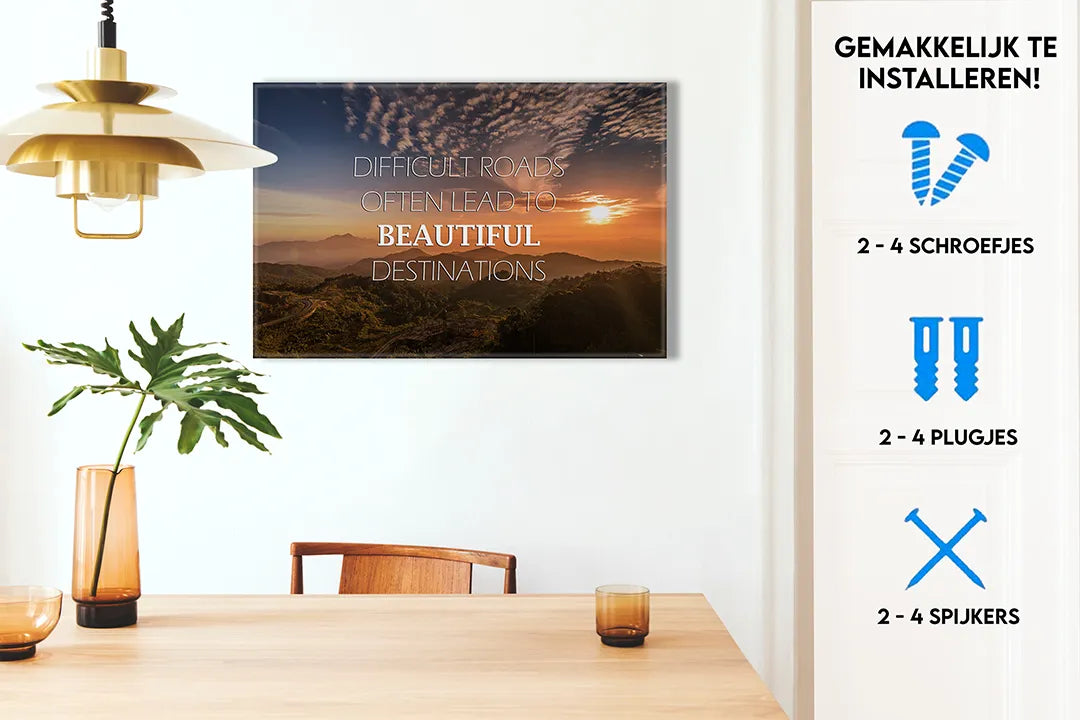 Metalen magneetbord met prachtige zonsondergang afbeelding - droog uitwisbaar & magnetisch