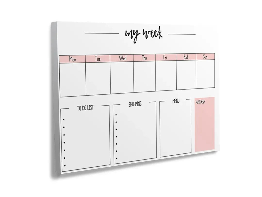 Metalen magneetbord voor weekplanning en notities