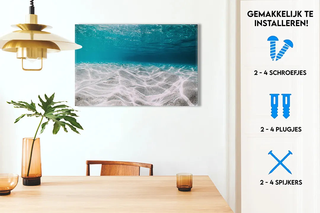 Metalen magneetbord onderwaterreflectie - decoratief en functioneel – droog uitwisbaar & magnetisch