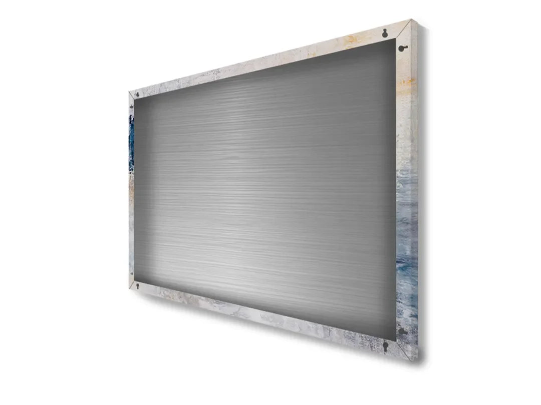 Metalen magneetbord in abstracte blauwtinten – droog uitwisbaar & magnetisch