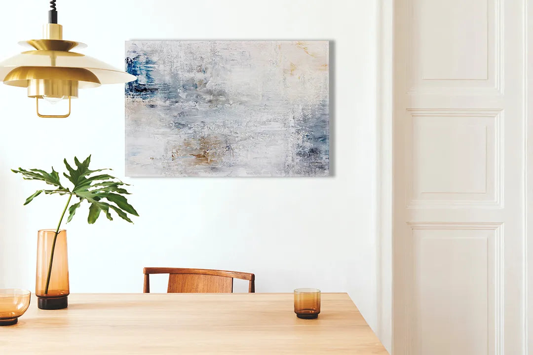 Metalen magneetbord in abstracte blauwtinten – droog uitwisbaar & magnetisch