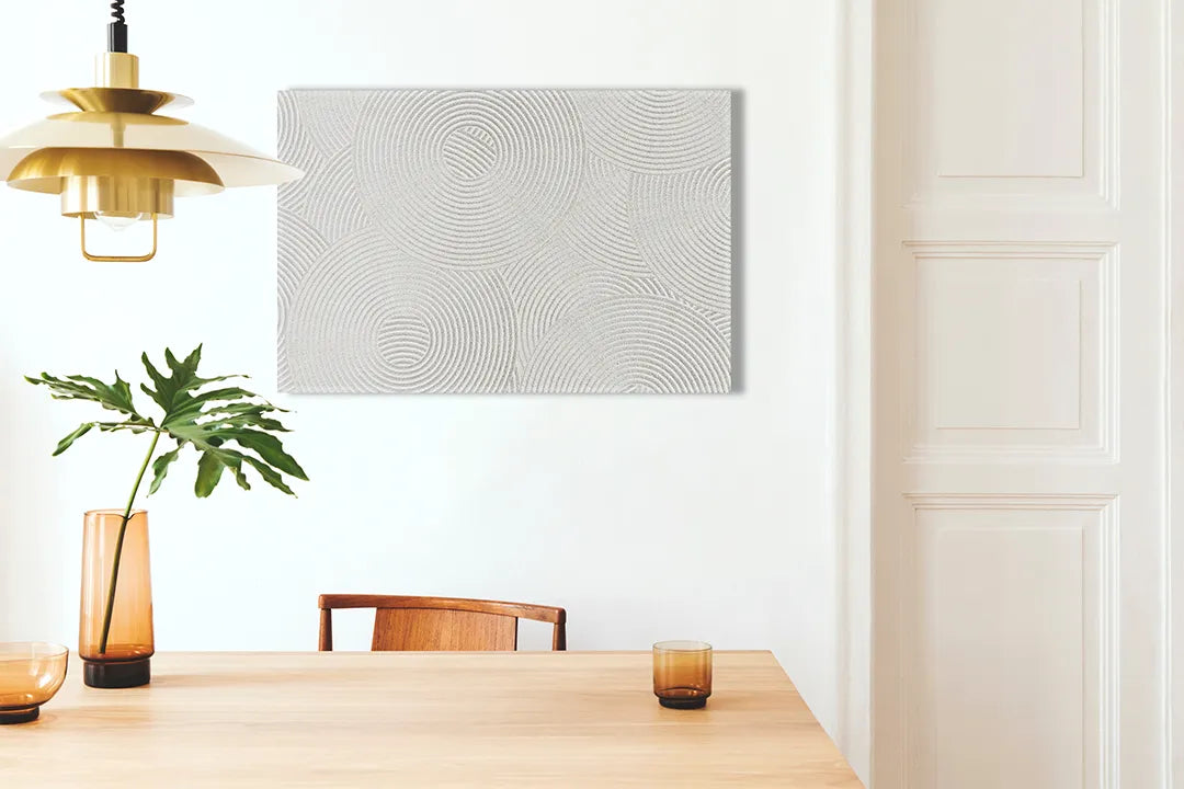 Modern metalen magneetbord met abstracte cirkels - droog uitwisbaar & magnetisch