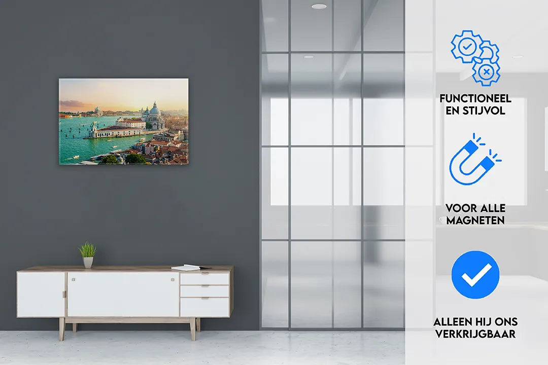 Metalen magneetbord van Veneti - Decoratief en functioneel - droog uitwisbaar & magnetisch