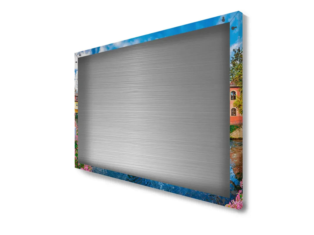 Metalen magneetbord met brug en historische gebouwen - droog uitwisbaar & magnetisch