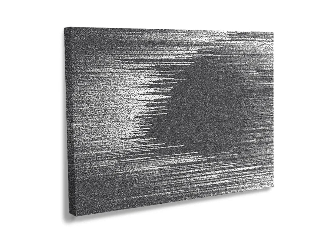 Metalen bord met abstract grijs design, perfect als magneetbord.