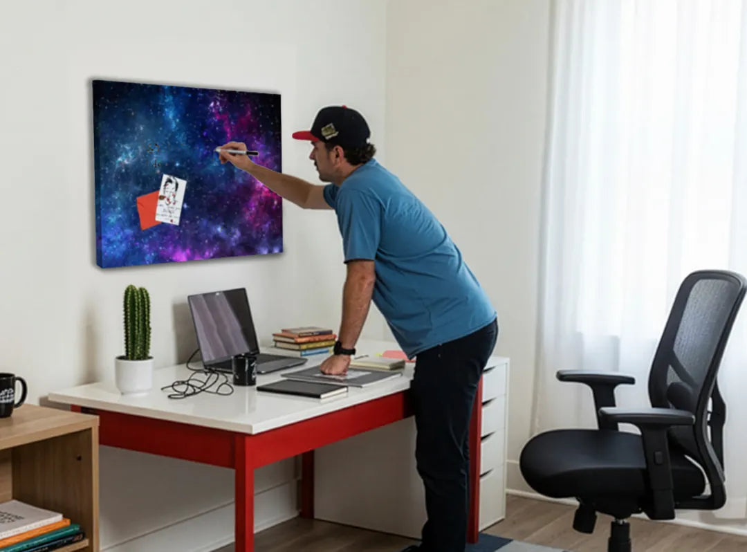 Metalen Magneetbord Sterrenhemel - Decoratief en Functioneel - droog uitwisbaar & magnetisch