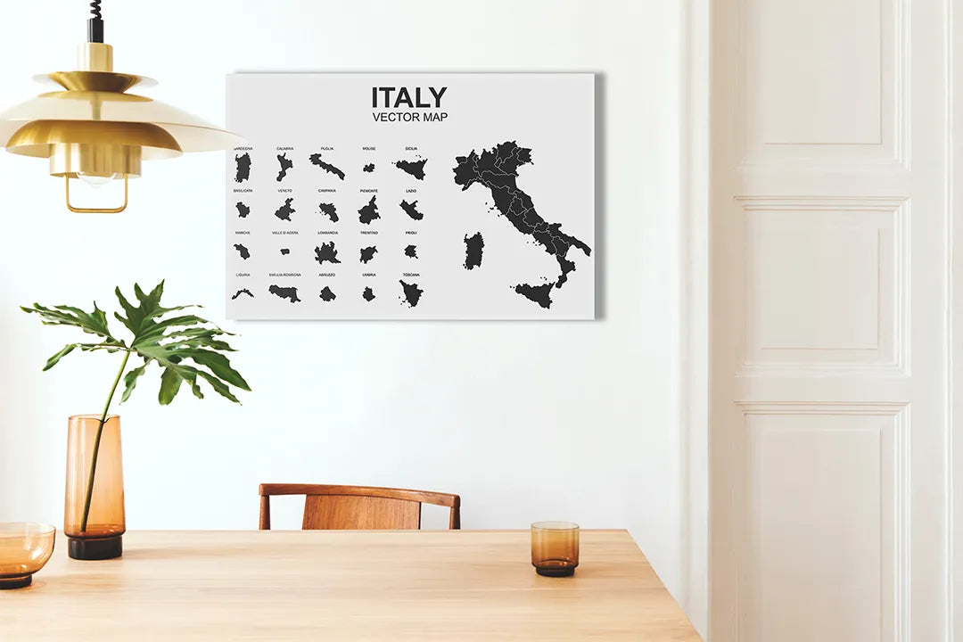 Stijlvol Italiaans Vector Magneetbord in Zwart-Wit - droog uitwisbaar & magnetisch