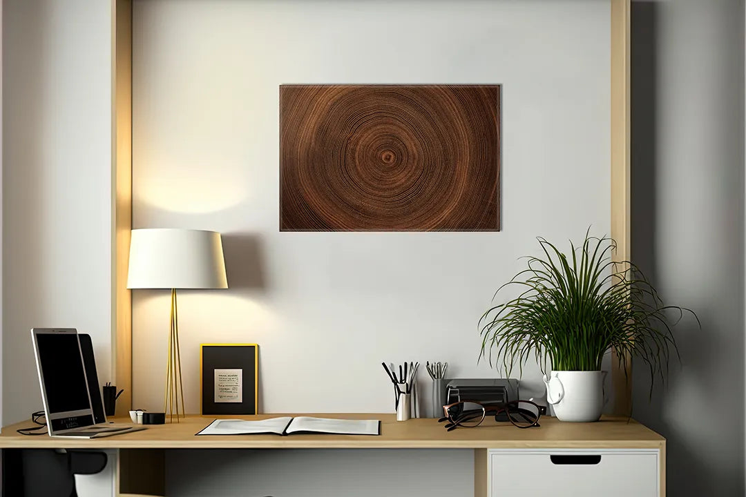 Metalen magneetbord in houten schijf stijl - droog uitwisbaar & magnetisch