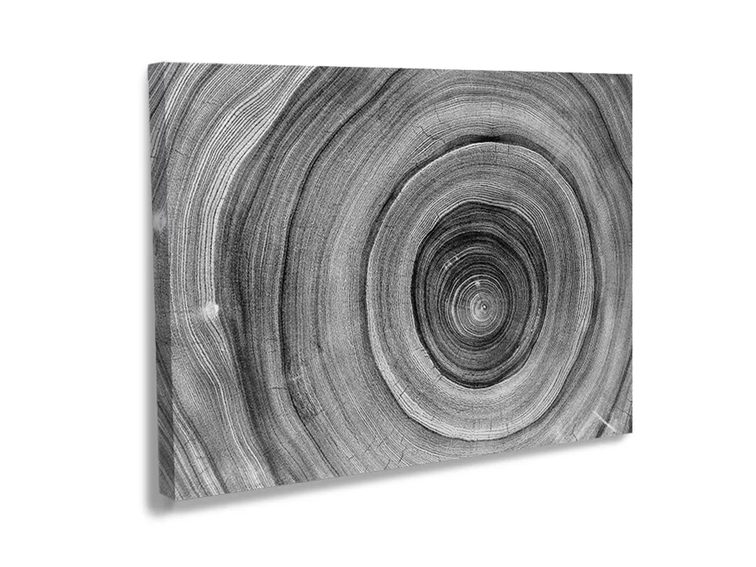 Metalen bord met abstracte houtstructuur in zwart-wit, perfect als magneetbord.