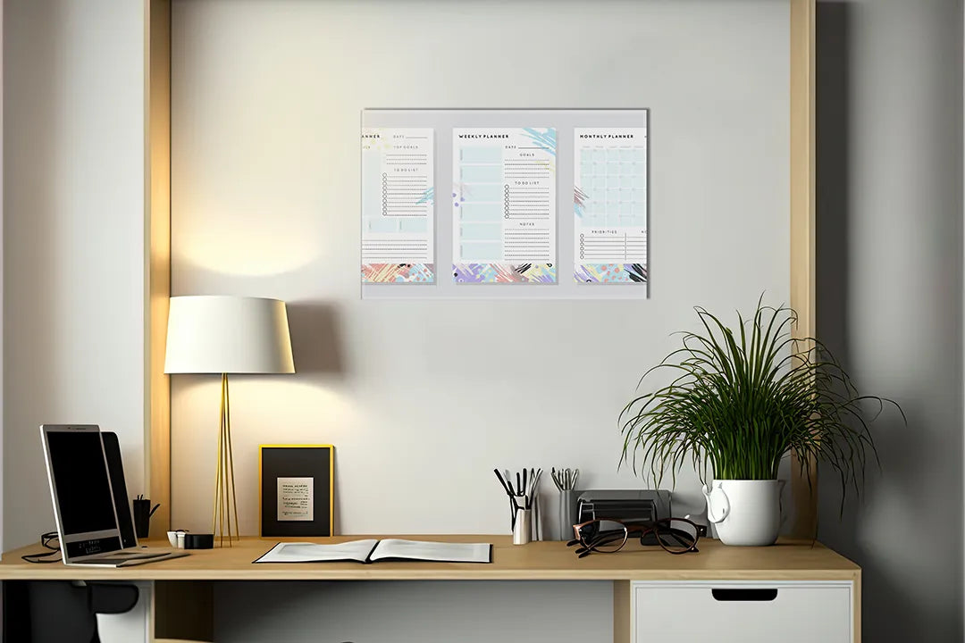 Metalen magneetbord met speelse kleuren voor organisatie – droog uitwisbaar & magnetisch