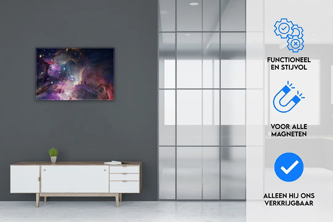 Metalen magneetbord met sterrenstelsel ontwerp – droog uitwisbaar & magnetisch