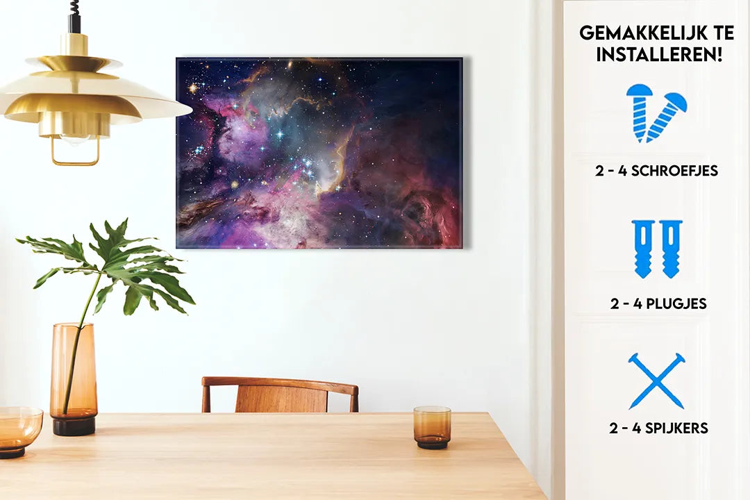 Metalen magneetbord met sterrenstelsel ontwerp – droog uitwisbaar & magnetisch