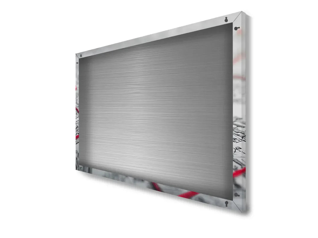 Metalen magneetbord met rode pins en kaartmotief – droog uitwisbaar & magnetisch