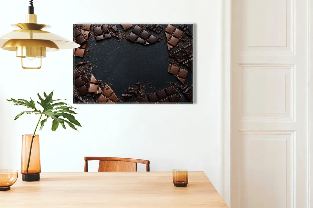 Metalen magneetbord met chocolade design - droog uitwisbaar & magnetisch
