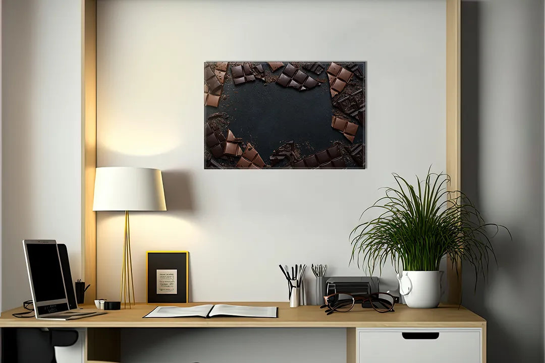 Metalen magneetbord met chocolade design - droog uitwisbaar & magnetisch