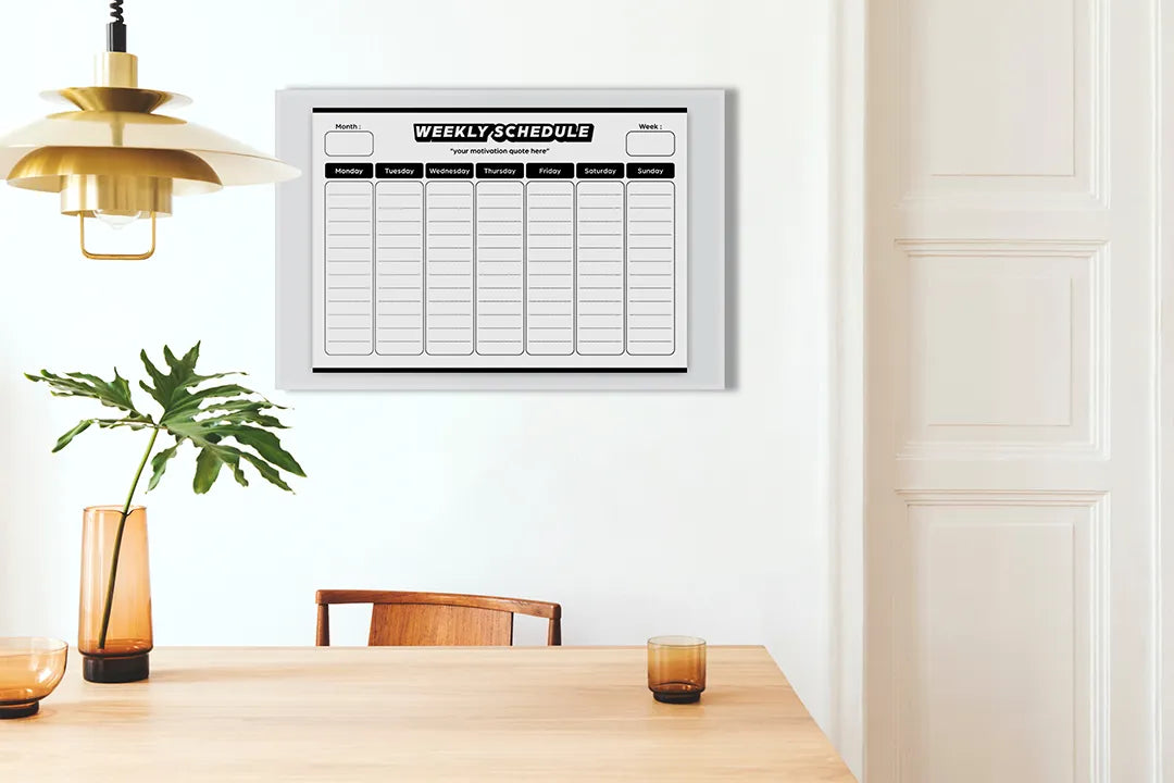 Metalen Magneetbord - Weekschema voor jouw Planning - droog uitwisbaar & magnetisch