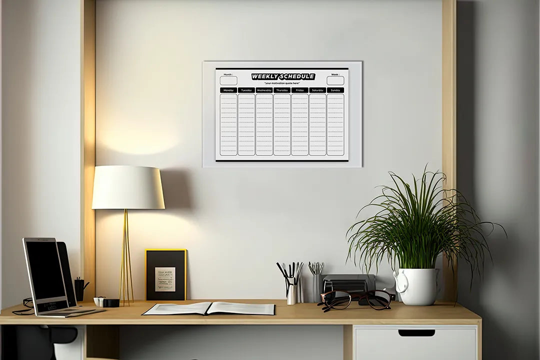 Metalen Magneetbord - Weekschema voor jouw Planning - droog uitwisbaar & magnetisch