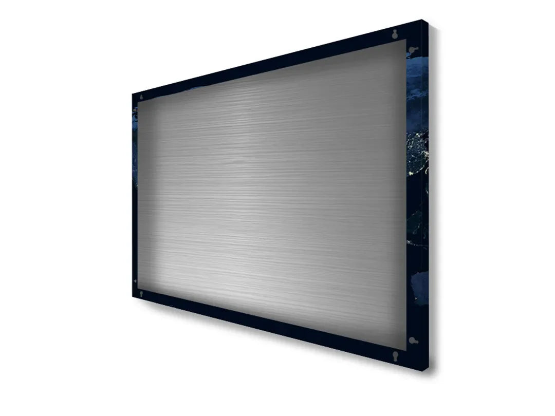 Metalen magneetbord van de wereldkaart in donkerblauw – droog uitwisbaar & magnetisch