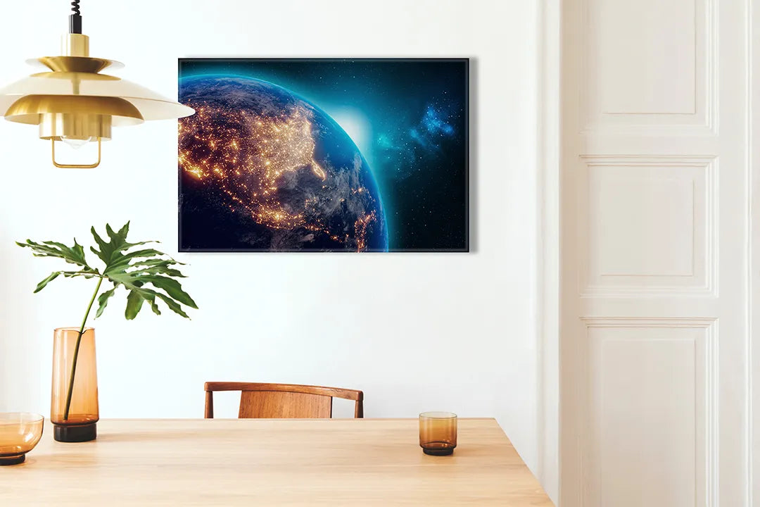 Metalen magneetbord met wereldbeeld - droog uitwisbaar & magnetisch