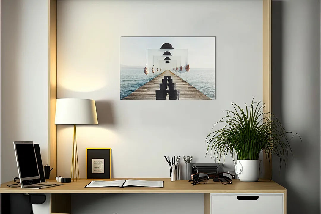 Metalen magneetbord met illusionistisch ontwerp – droog uitwisbaar & magnetisch