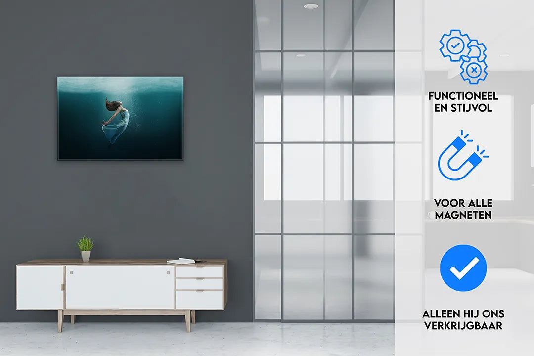 Boeiende Onderwatermagie - Aluminium Magneetbord – droog uitwisbaar & magnetisch
