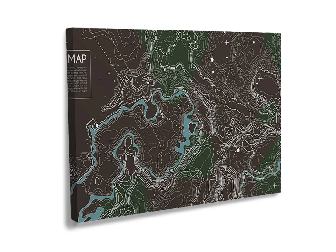 Metalen bord met een uniek kaartontwerp, ideaal als magneetbord.