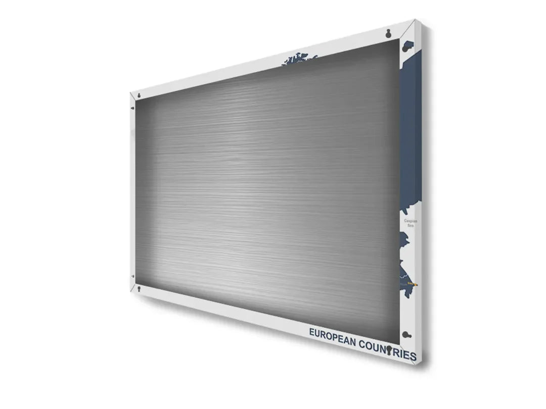 Metalen magneetbord kleurrijke wereldkaart met silhouetten – educatieve wanddecoratie