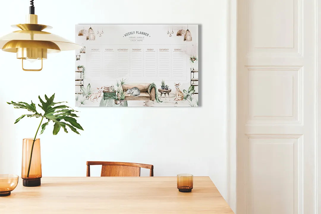 Metalen magneetbord Urban Jungle Planner – droog uitwisbaar & magnetisch