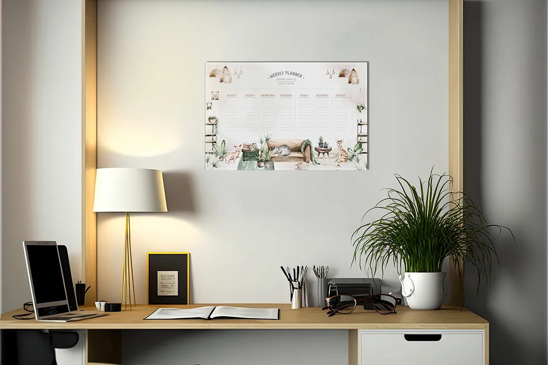 Metalen magneetbord Urban Jungle Planner – droog uitwisbaar & magnetisch