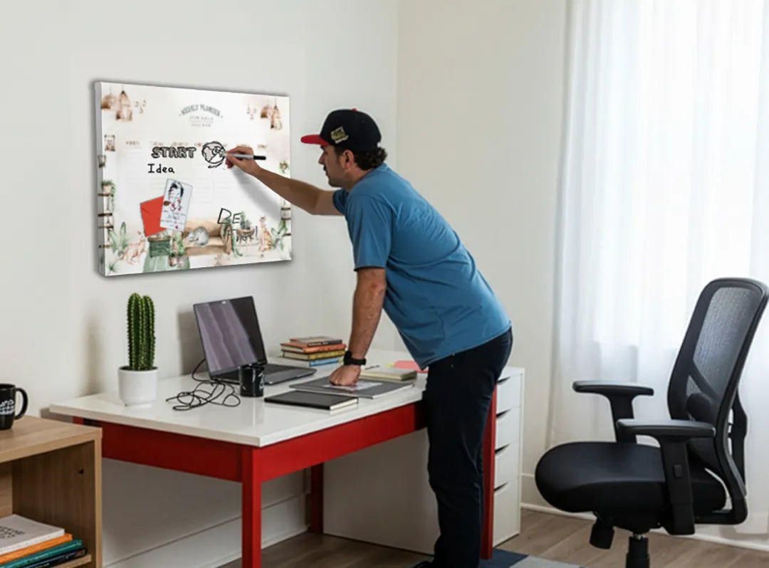 Metalen magneetbord Urban Jungle Planner – droog uitwisbaar & magnetisch