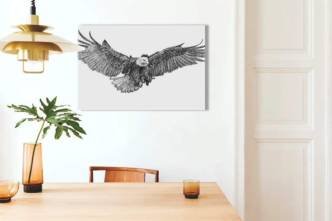 Metalen magneetbord met een majestueuze arend – droog uitwisbaar & magnetisch