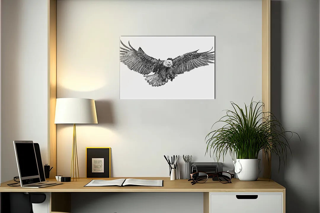 Metalen magneetbord met een majestueuze arend – droog uitwisbaar & magnetisch