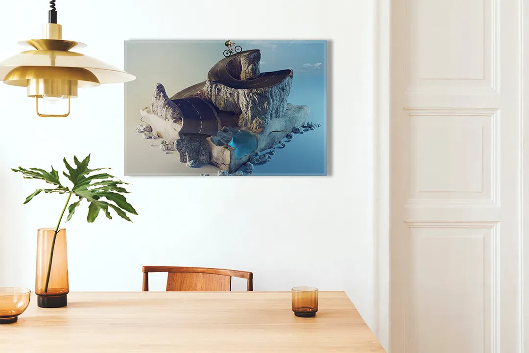 Metalen magneetbord met unieke berglandschap – droog uitwisbaar & magnetisch