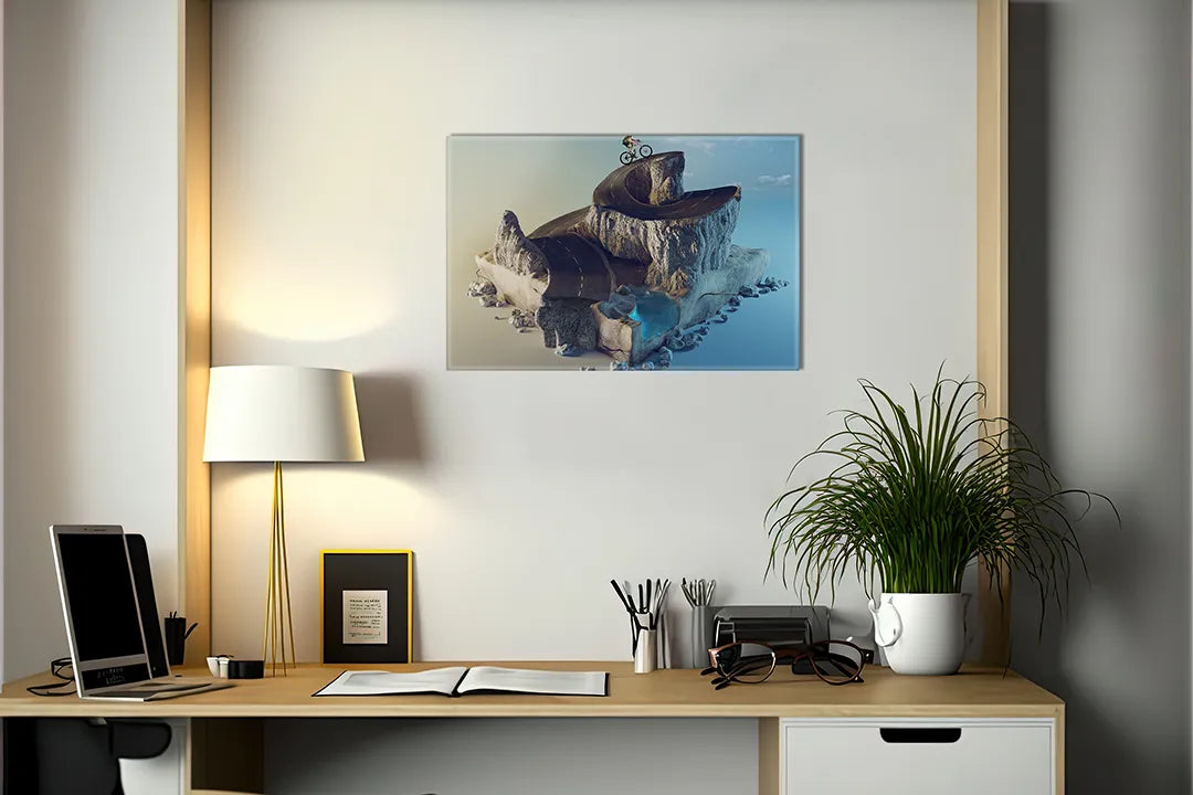 Metalen magneetbord met unieke berglandschap – droog uitwisbaar & magnetisch