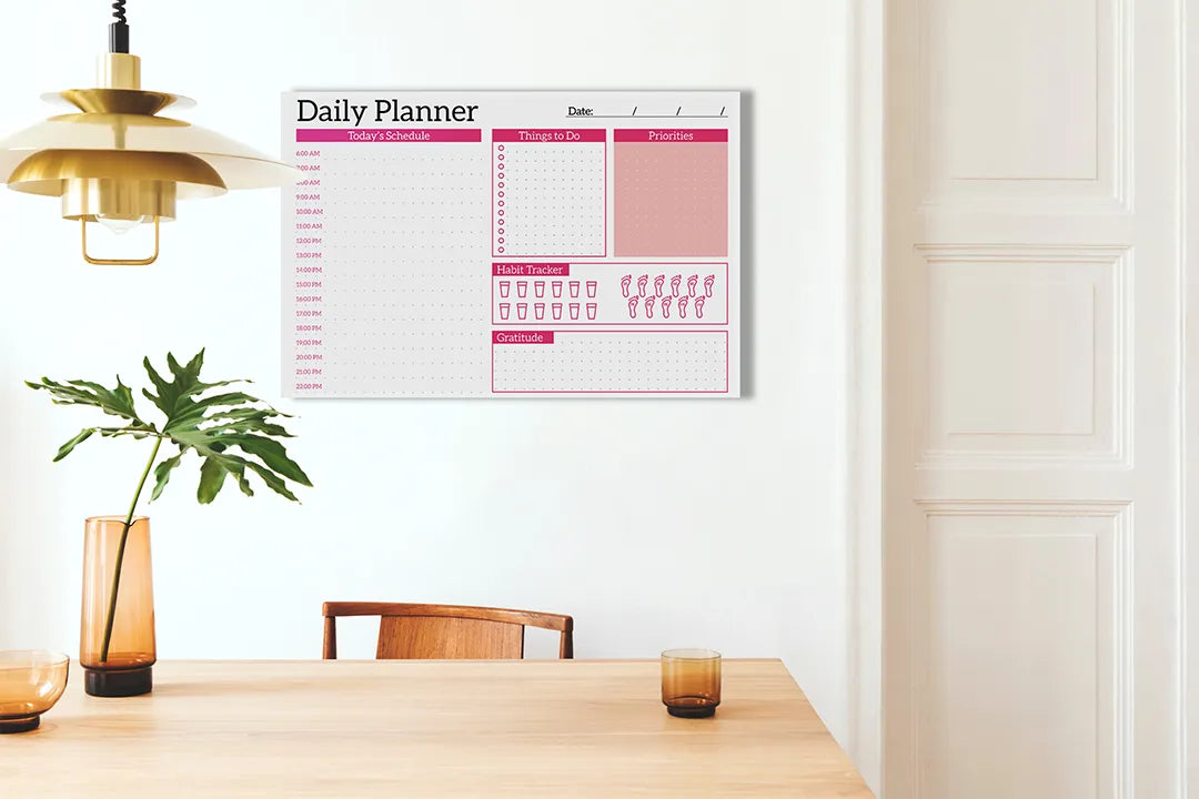 Metalen magneetbord voor dagelijkse planning - droog uitwisbaar & magnetisch