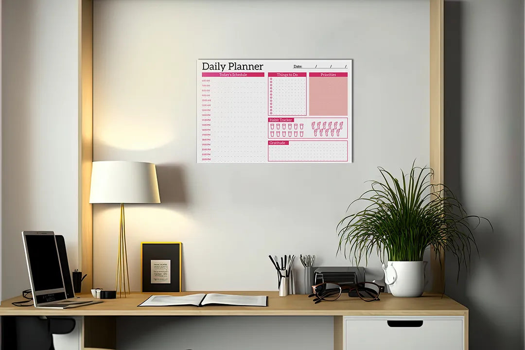 Metalen magneetbord voor dagelijkse planning - droog uitwisbaar & magnetisch
