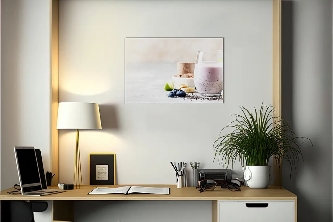 Metalen magneetbord met smoothie en fruit - droog uitwisbaar & magnetisch