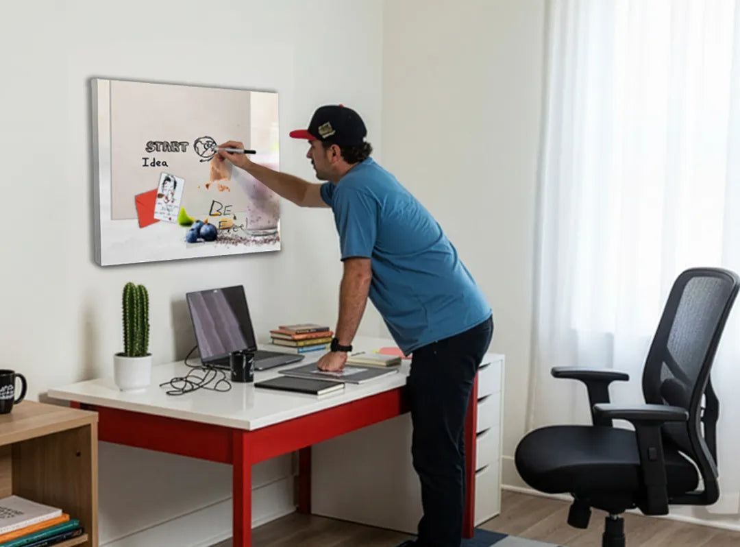 Metalen magneetbord met smoothie en fruit - droog uitwisbaar & magnetisch