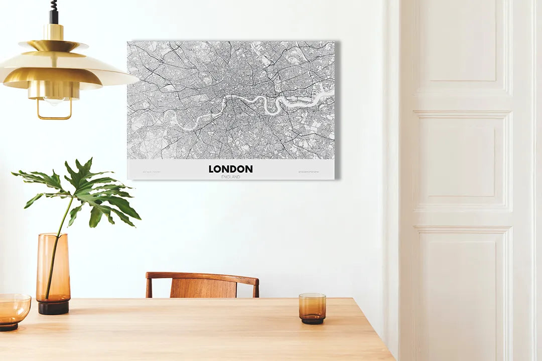 Metalen magneetbord London - Unieke wanddecoratie - droog uitwisbaar & magnetisch