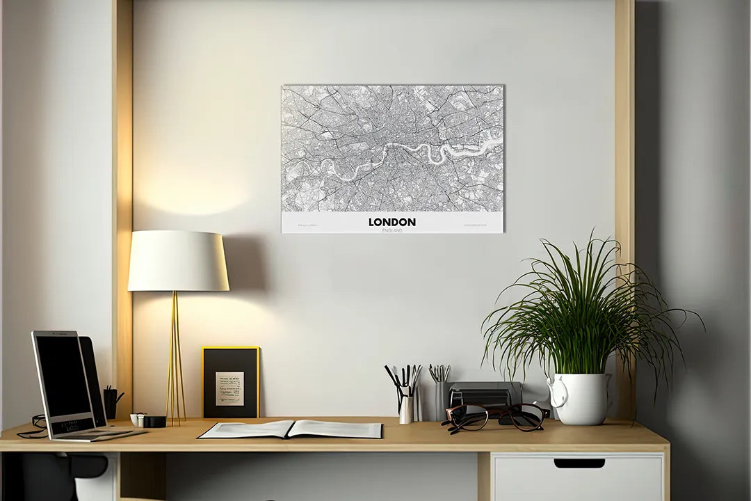 Metalen magneetbord London - Unieke wanddecoratie - droog uitwisbaar & magnetisch