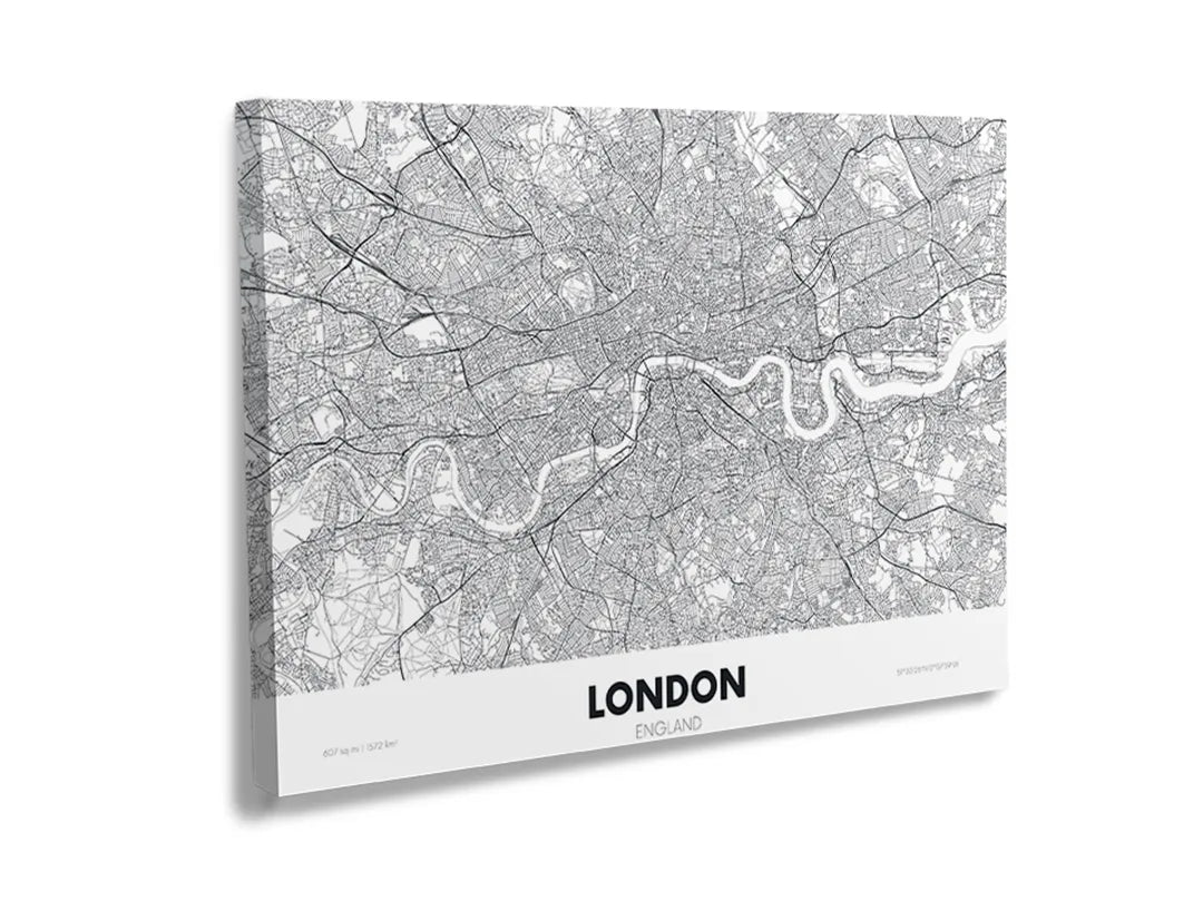 Metalen bord met een gedetailleerde kaart van London, perfect als magneetbord.