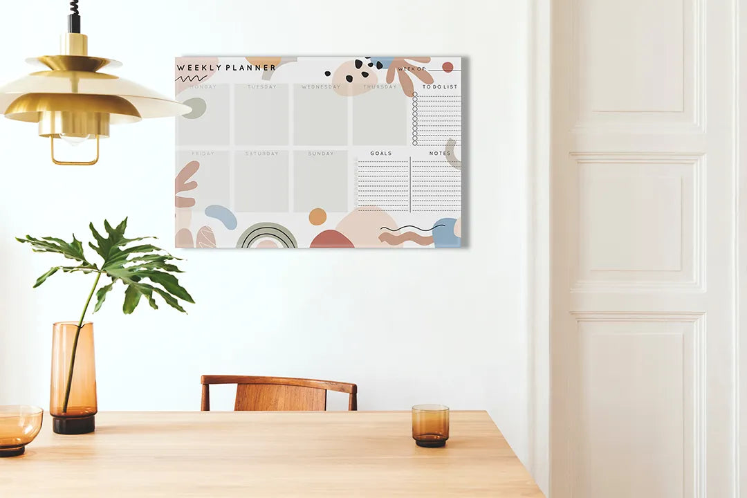 Metalen magneetbord met kleurrijk ontwerp – droog uitwisbaar & magnetisch