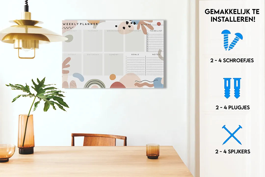 Metalen magneetbord met kleurrijk ontwerp – droog uitwisbaar & magnetisch