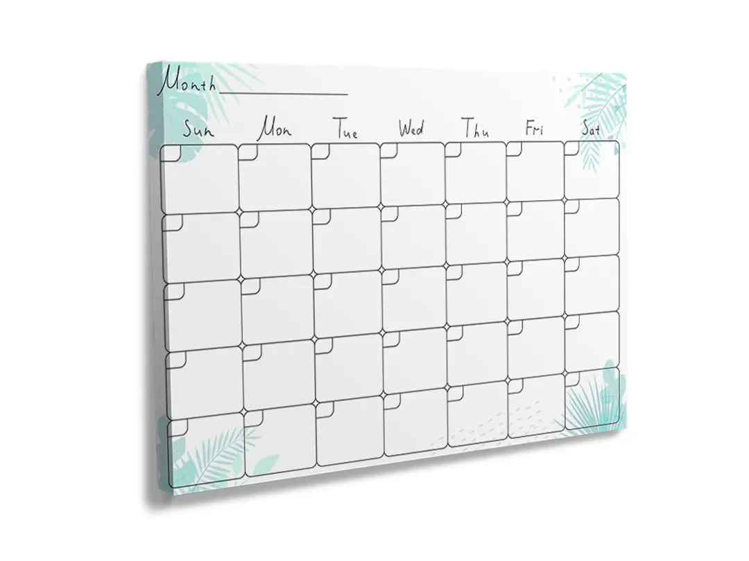 Metalen magneetbord voor maandplanning met bloemen